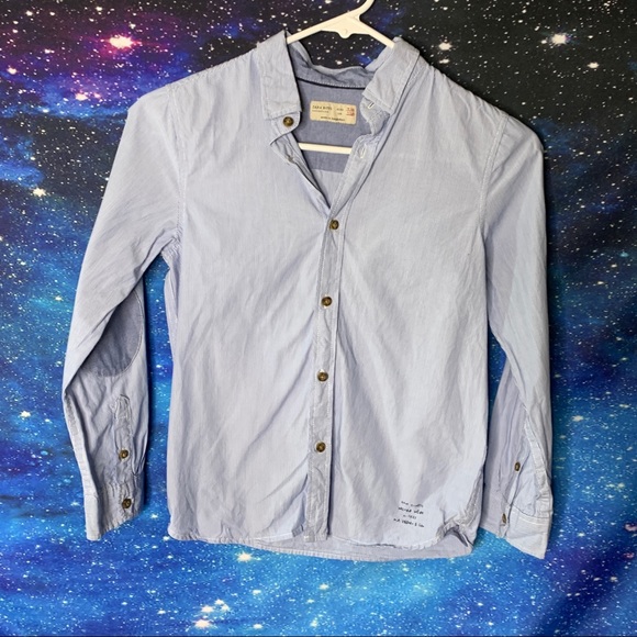 Zara Boys- Long Sleeve Blue Button Down size 7/8 - Picture 2 of 9